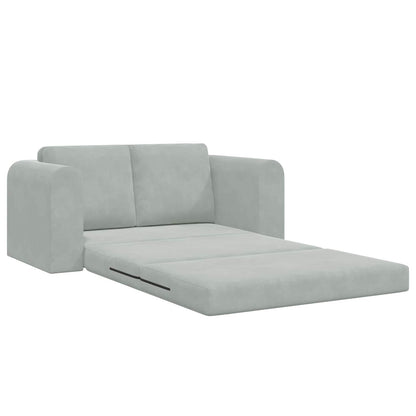 Folding Sofa Bed Light Grey 148 x 71 x 83 cm Velvet