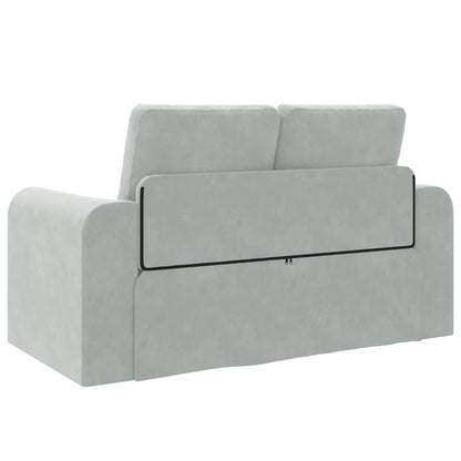 Folding Sofa Bed Light Grey 148 x 71 x 83 cm Velvet