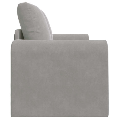 Folding Sofa Bed Light Grey 148 x 71 x 83 cm Velvet