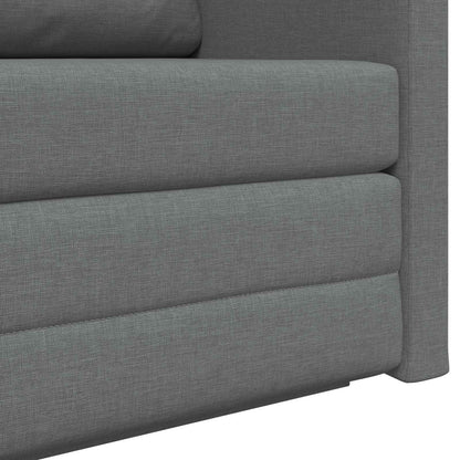 2-Seater Folding Sofa Bed Dark Grey 124 x 71 x 78 cm Fabric
