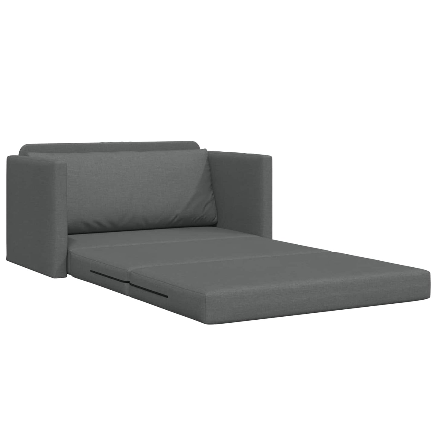 2-Seater Folding Sofa Bed Dark Grey 124 x 71 x 78 cm Fabric