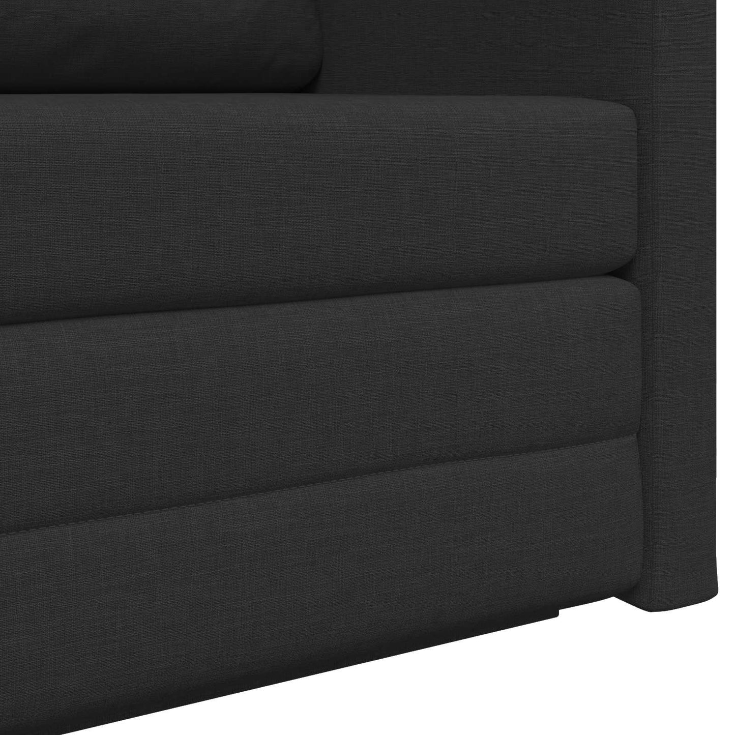 2-Seater Folding Sofa Bed Black 124 x 71 x 78 cm Fabric