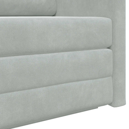 Folding Sofa Bed Light Grey 124 x 71 x 78 cm Velvet