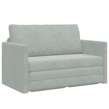 Folding Sofa Bed Light Grey 124 x 71 x 78 cm Velvet