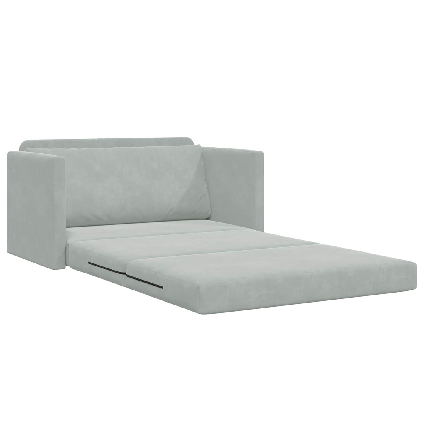 Folding Sofa Bed Light Grey 124 x 71 x 78 cm Velvet