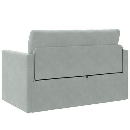 Folding Sofa Bed Light Grey 124 x 71 x 78 cm Velvet