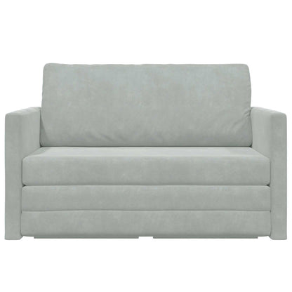 Folding Sofa Bed Light Grey 124 x 71 x 78 cm Velvet