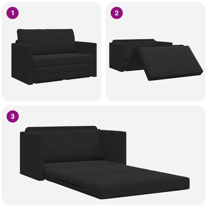 Folding Sofa Bed Black 124 x 71 x 78 cm Velvet