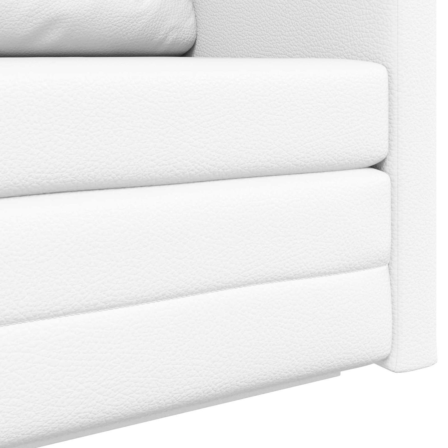 Folding Sofa Bed White 124 x 71 x 78 cm Faux Leather