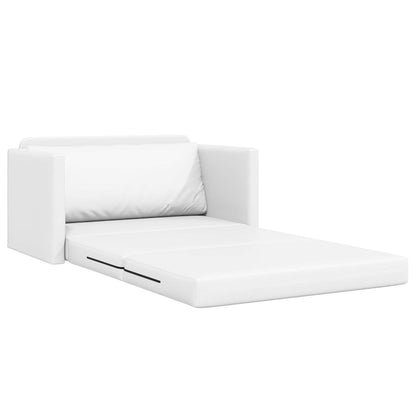 Folding Sofa Bed White 124 x 71 x 78 cm Faux Leather