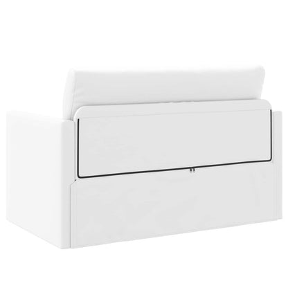 Folding Sofa Bed White 124 x 71 x 78 cm Faux Leather