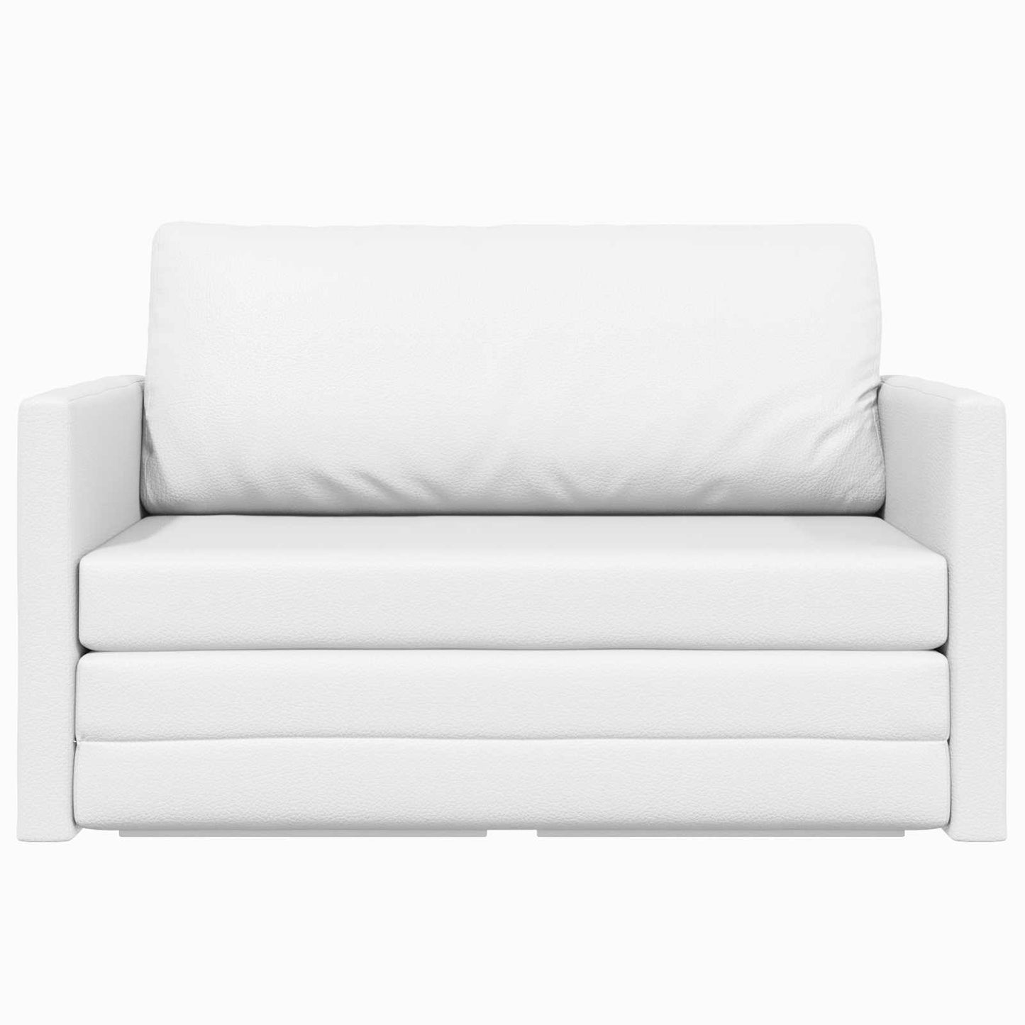Folding Sofa Bed White 124 x 71 x 78 cm Faux Leather