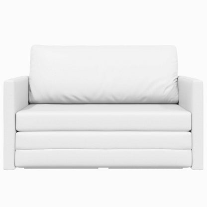 Folding Sofa Bed White 124 x 71 x 78 cm Faux Leather