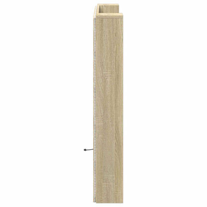 Headboard Cabinet with LED Sonoma 120 x 16.5 x 103.5 cm
