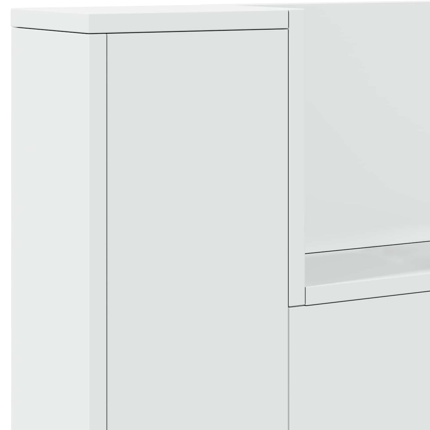 Headboard Cabinet with LED White 140 x 16.5 x 103.5 cm