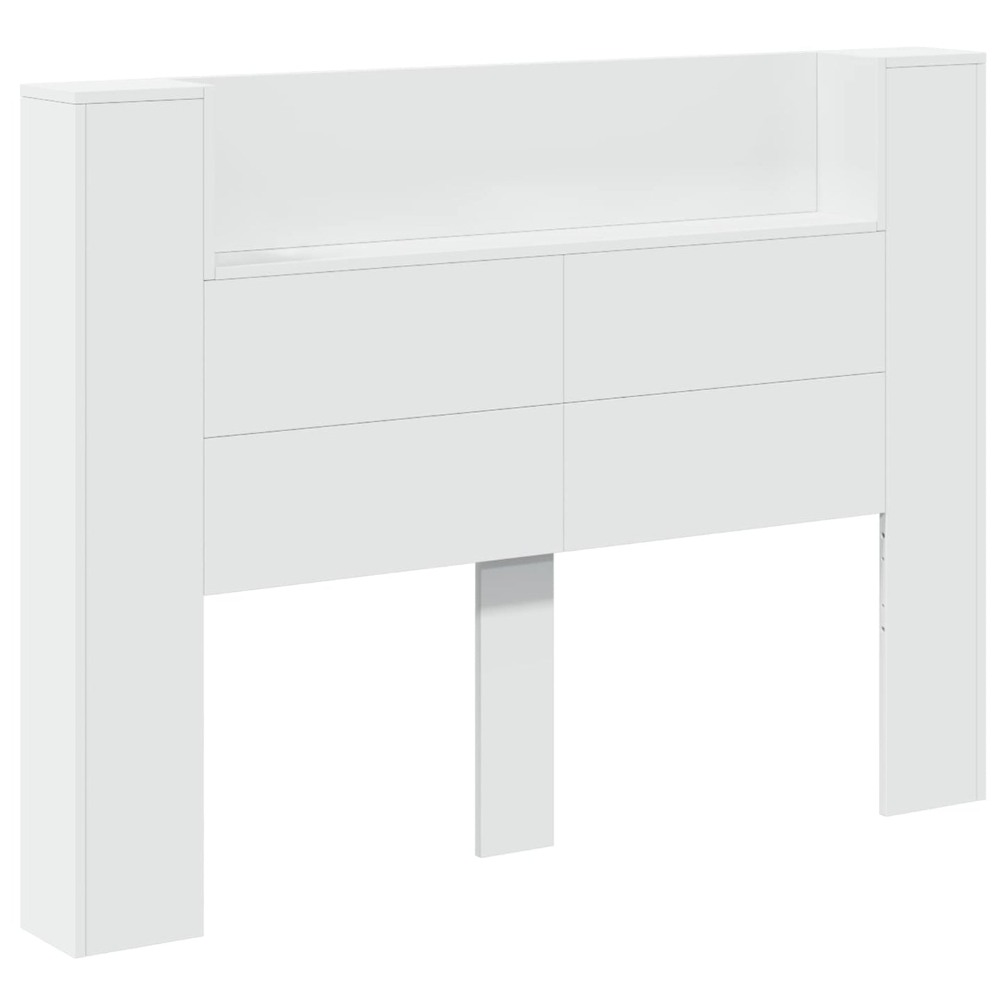 Headboard Cabinet with LED White 140 x 16.5 x 103.5 cm