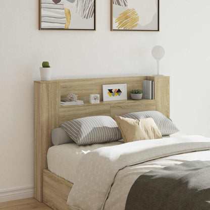 Headboard Cabinet with LED Sonoma 140 x 16.5 x 103.5 cm