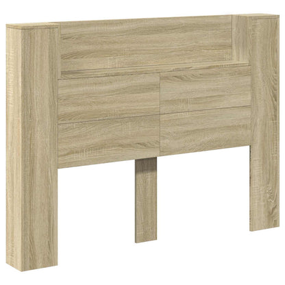 Headboard Cabinet with LED Sonoma 140 x 16.5 x 103.5 cm