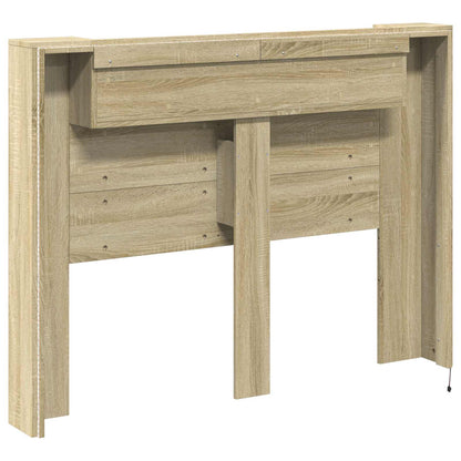 Headboard Cabinet with LED Sonoma 140 x 16.5 x 103.5 cm