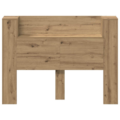 Headboard Cabinet with LED Artisan Oak 140 x 16.5 x 103.5 cm