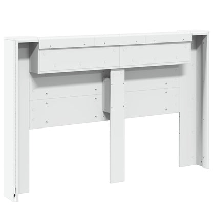 Headboard Cabinet with LED White 160 x 16.5 x 103.5 cm