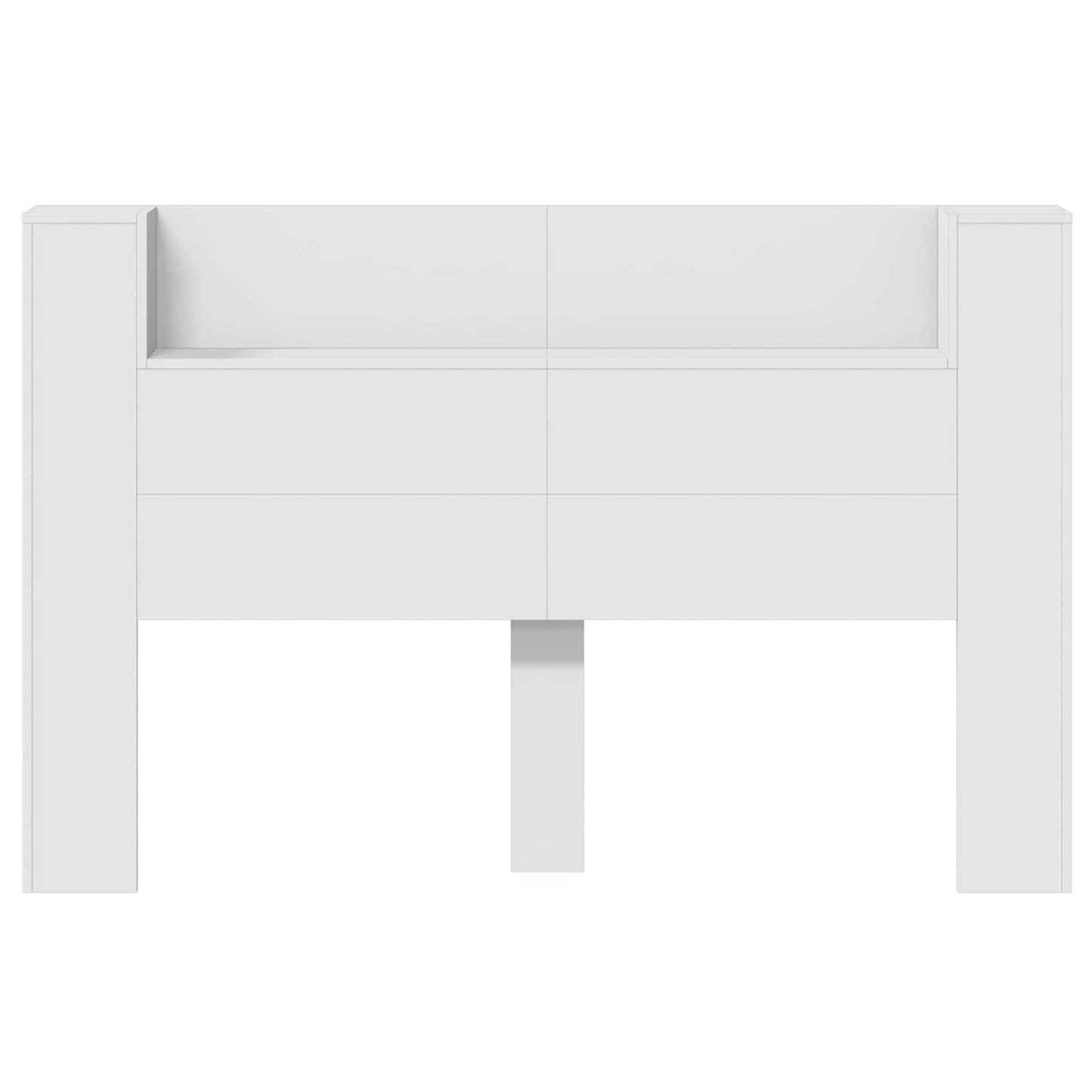Headboard Cabinet with LED White 160 x 16.5 x 103.5 cm