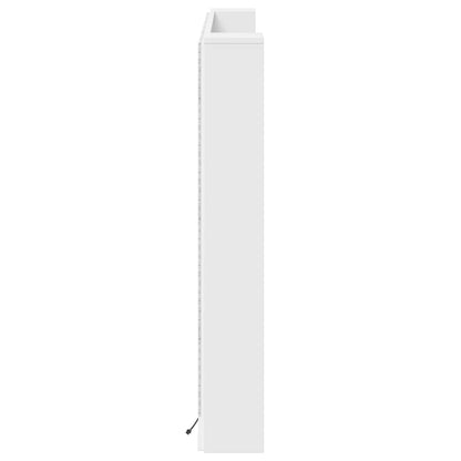 Headboard Cabinet with LED White 160 x 16.5 x 103.5 cm