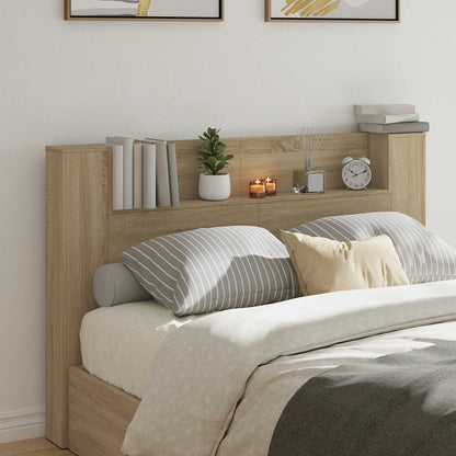 Headboard Cabinet with LED Sonoma 160 x 16.5 x 103.5 cm