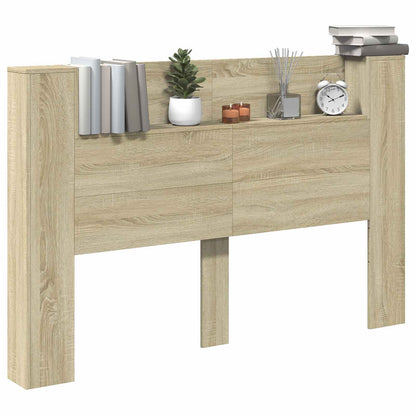 Headboard Cabinet with LED Sonoma 160 x 16.5 x 103.5 cm