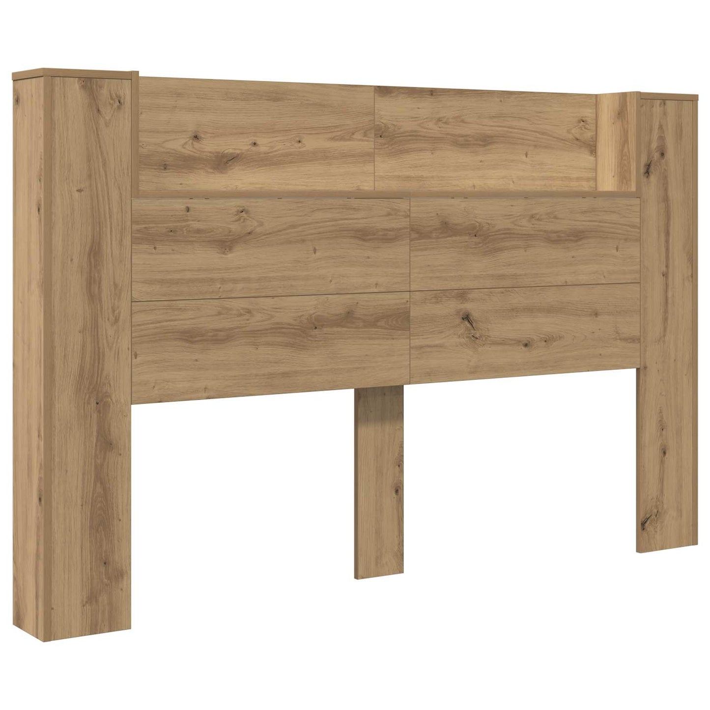 Headboard Cabinet with LED Artisan Oak Engineered Wood