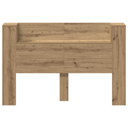 Headboard Cabinet with LED Artisan Oak 160 x 16.5 x 103.5 cm