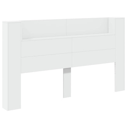 Headboard Cabinet with LED White 180 x 16.5 x 103.5 cm
