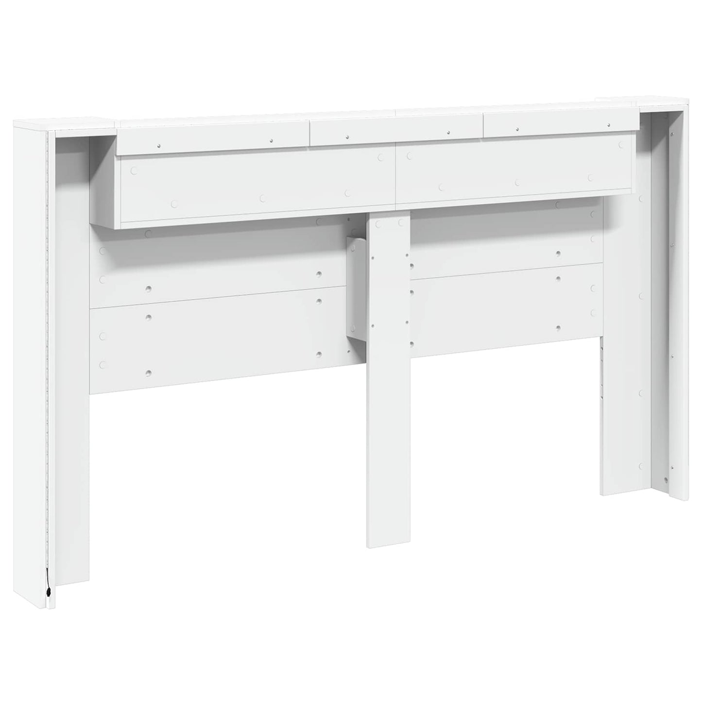 Headboard Cabinet with LED White 180 x 16.5 x 103.5 cm