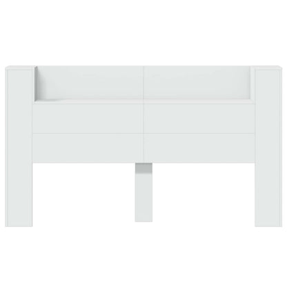Headboard Cabinet with LED White 180 x 16.5 x 103.5 cm