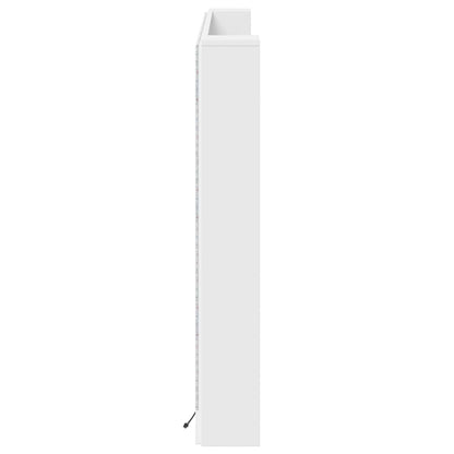 Headboard Cabinet with LED White 180 x 16.5 x 103.5 cm