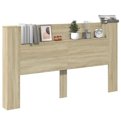 Headboard Cabinet with LED Sonoma 180 x 16.5 x 103.5 cm