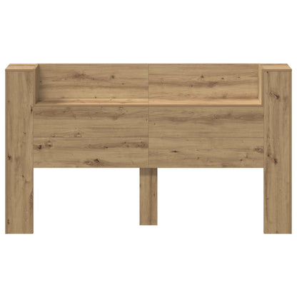 Headboard Cabinet with LED Artisian Oak 180 x 16.5 x 103.5 cm