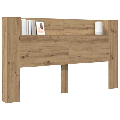 Headboard Cabinet with LED Artisian Oak 180 x 16.5 x 103.5 cm