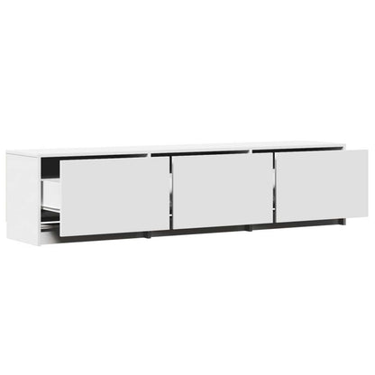 TV Cabinet with LED White 165 x 34 x 40 cm Engineered Wood