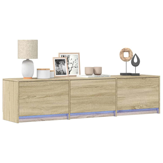 TV Cabinet with LED Sonoma 165 x 34 x 40 cm Engineered Wood