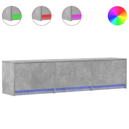 TV Cabinet with LED Concrete 165 x 34 x 40 cm Engineered Wood
