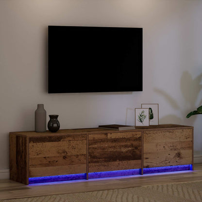 TV Cabinet with LED Old Wood 165 x 34 x 40 cm Engineered Wood