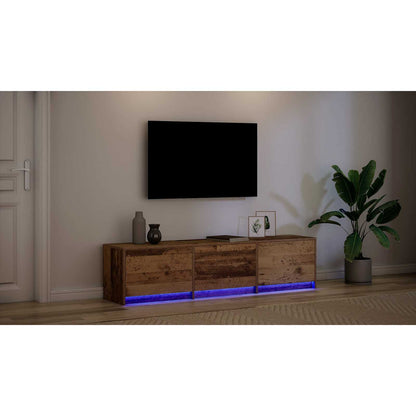 TV Cabinet with LED Old Wood 165 x 34 x 40 cm Engineered Wood