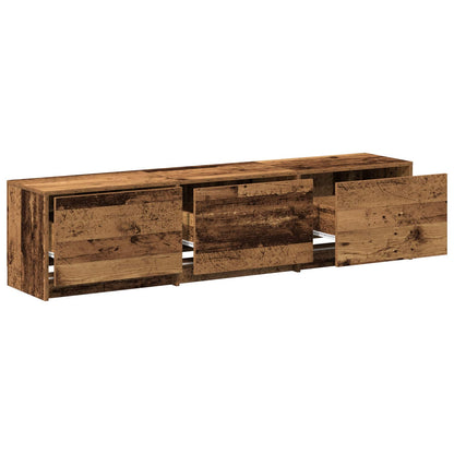 TV Cabinet with LED Old Wood 165 x 34 x 40 cm Engineered Wood