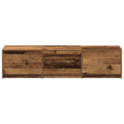 TV Cabinet with LED Old Wood 165 x 34 x 40 cm Engineered Wood