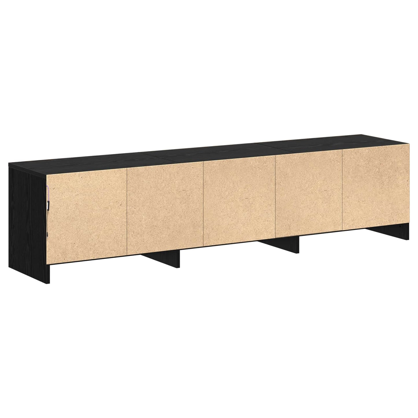 TV Cabinet with LED Black Oak 165 x 34 x 40 cm Engineered Wood