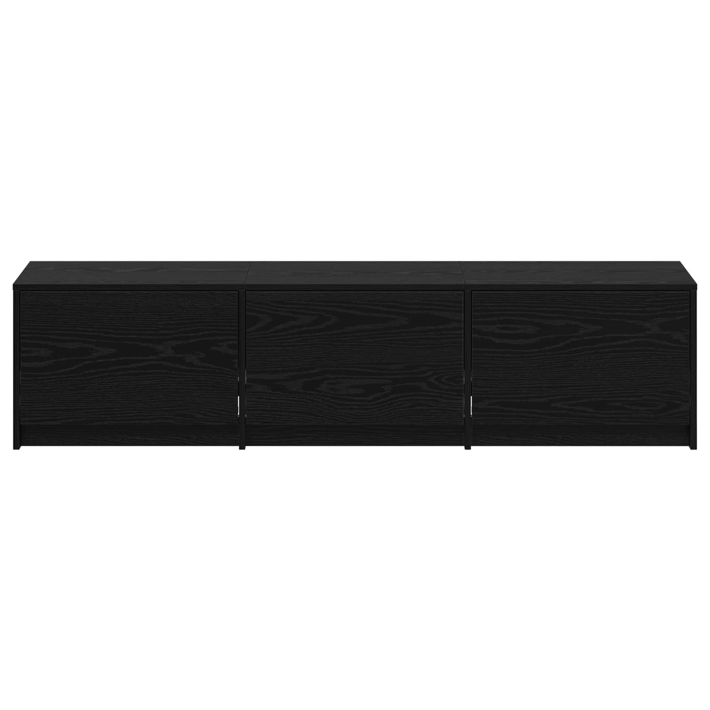 TV Cabinet with LED Black Oak 165 x 34 x 40 cm Engineered Wood