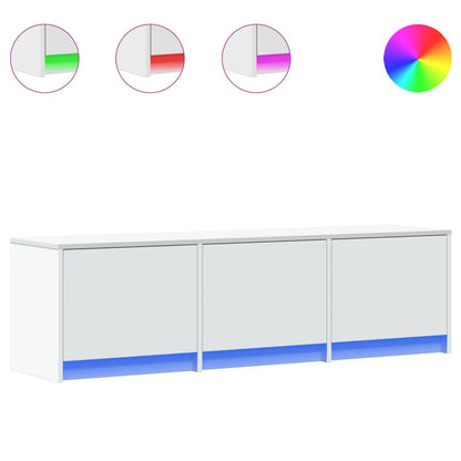 TV Cabinet with LED White 140 x 34 x 40 cm Engineered Wood