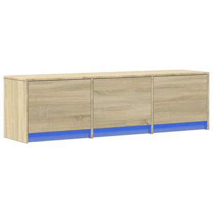 TV Cabinet with LED Sonoma 140 x 34 x 40 cm Engineered Wood