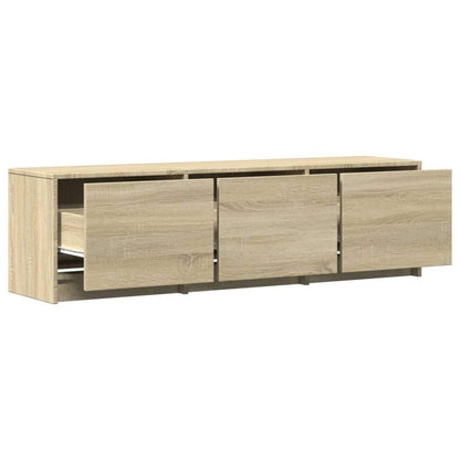 TV Cabinet with LED Sonoma 140 x 34 x 40 cm Engineered Wood